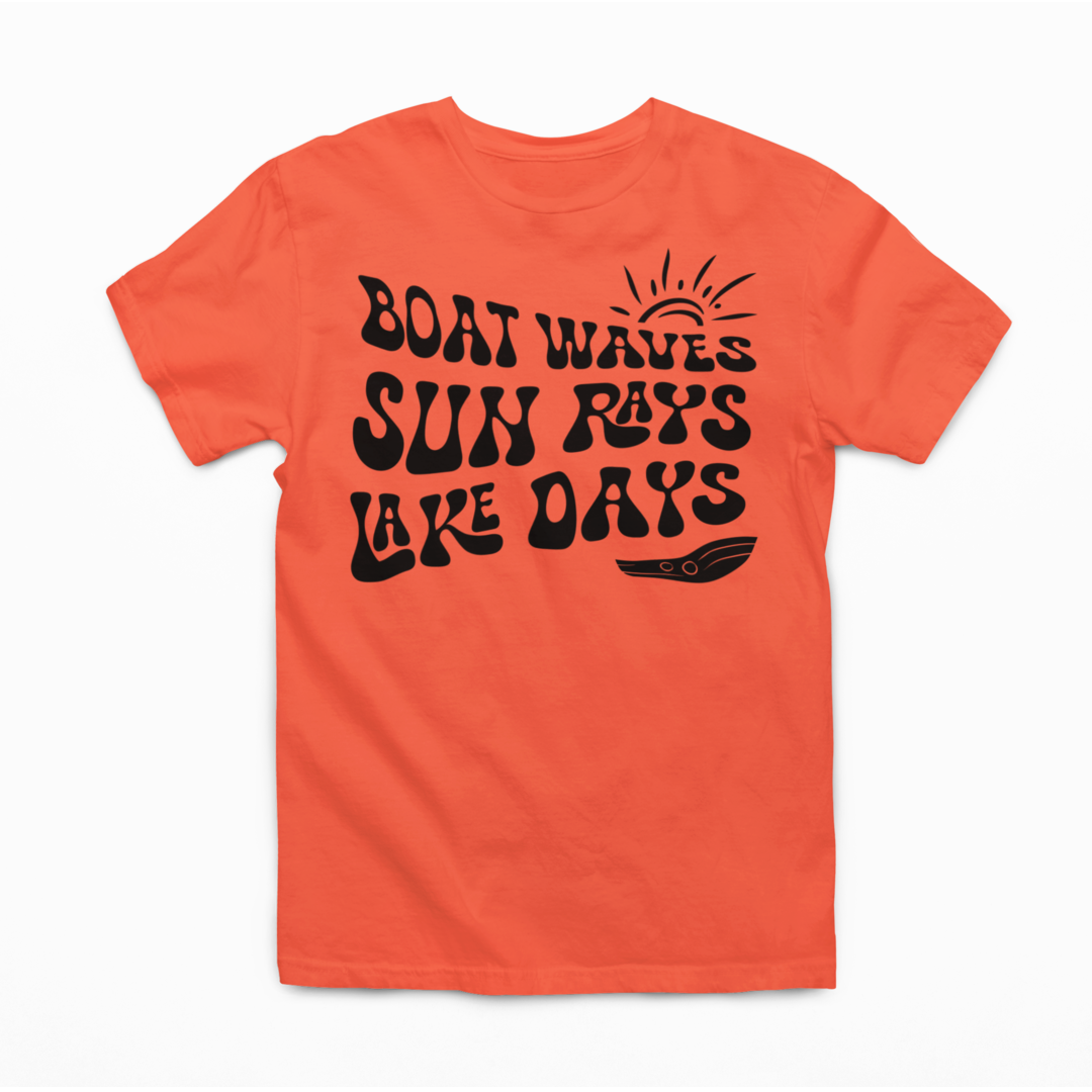 Lake Days Graphic Tee T-shirt Tea Shirt Shoppe S Coral