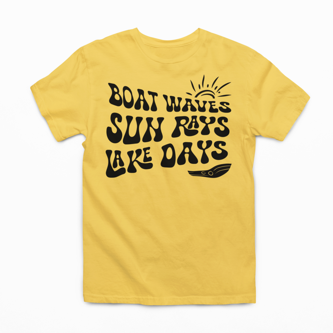 Lake Days Graphic Tee T-shirt Tea Shirt Shoppe S Yellow