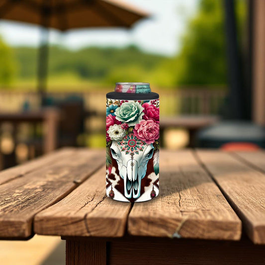 Boho Bull Bloom 4-in-1 Can Cooler Cup New Arrival Tea Shirt Shoppe Wholesale
