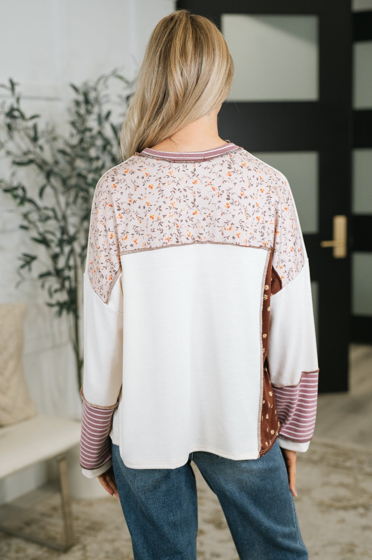 Brick by Brick Color Block Top in French terry – alternate view 5