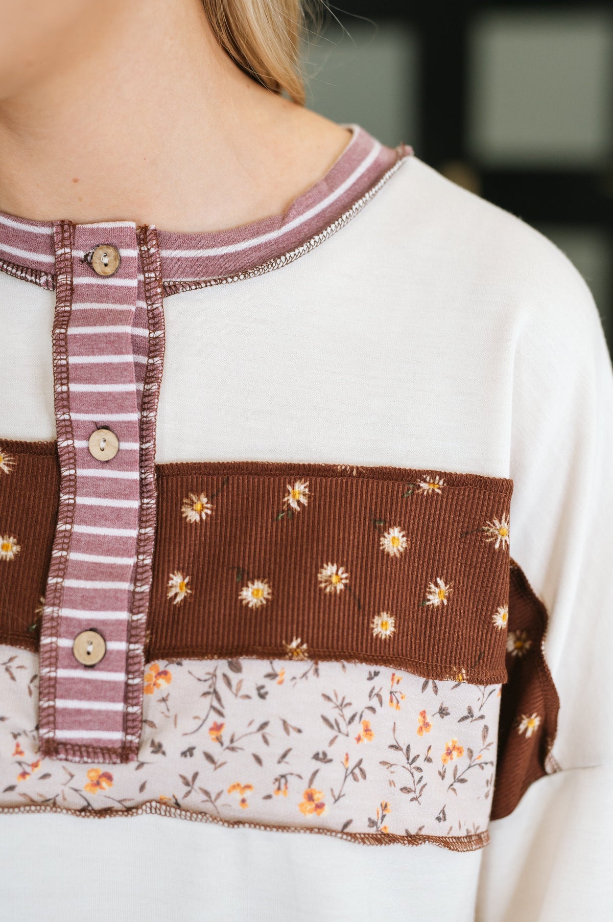 Brick by Brick Color Block Top in French terry – alternate view 2