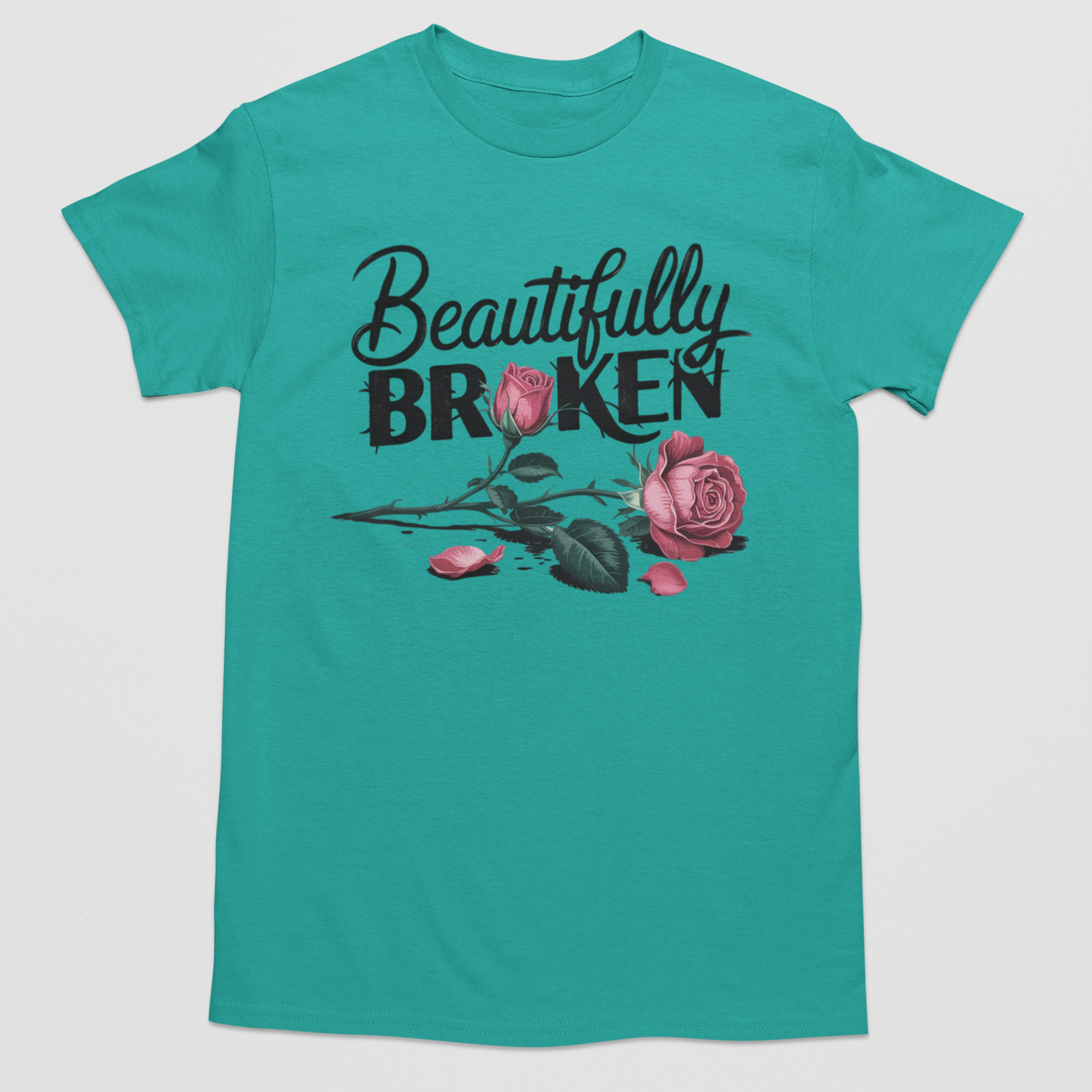 Rose in the Wreckage Graphic Tee T-shirt Tea Shirt Shoppe S Jade Dome