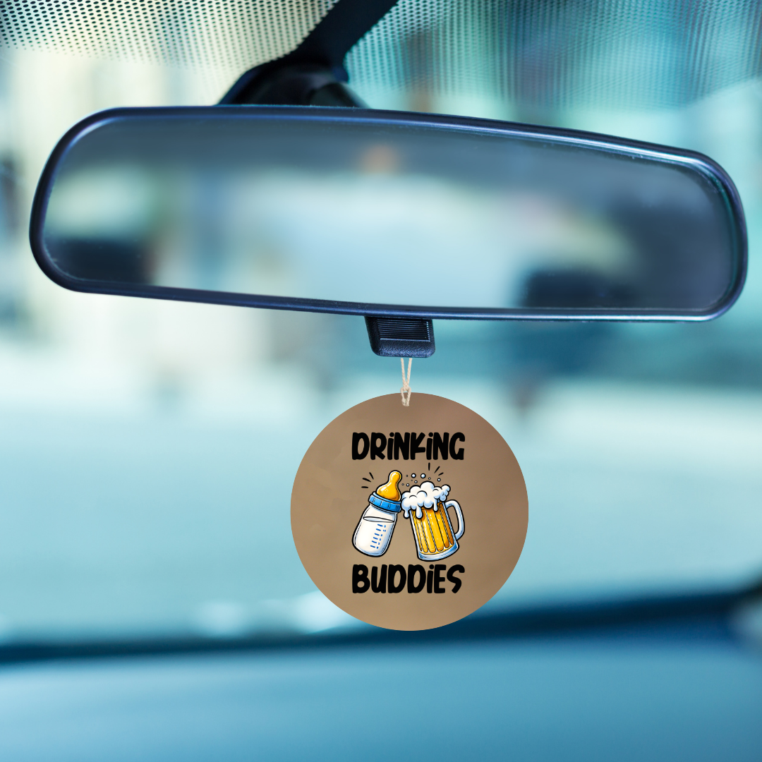 Drinking Buddies Car Freshener car freshie Tea Shirt Shoppe