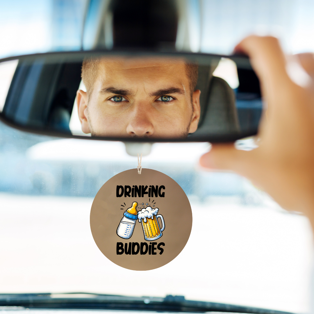 Drinking Buddies Car Freshener car freshie Tea Shirt Shoppe