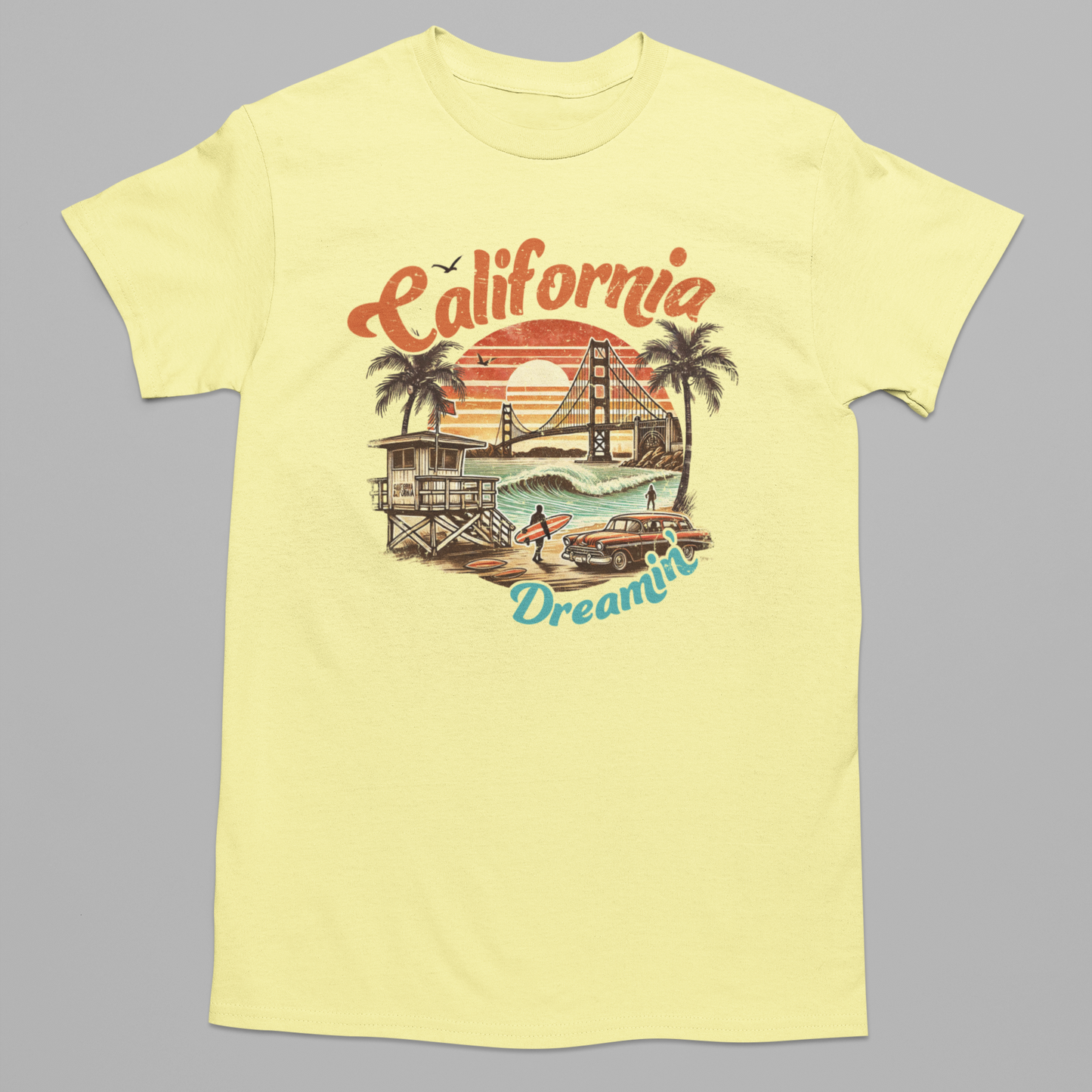 California Dreamin' Graphic Tee T-shirt Tea Shirt Shoppe S Cornsilk