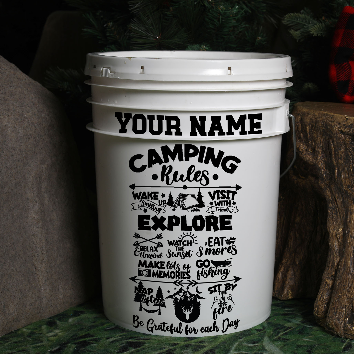 Custom Camping Rules Camping Bucket