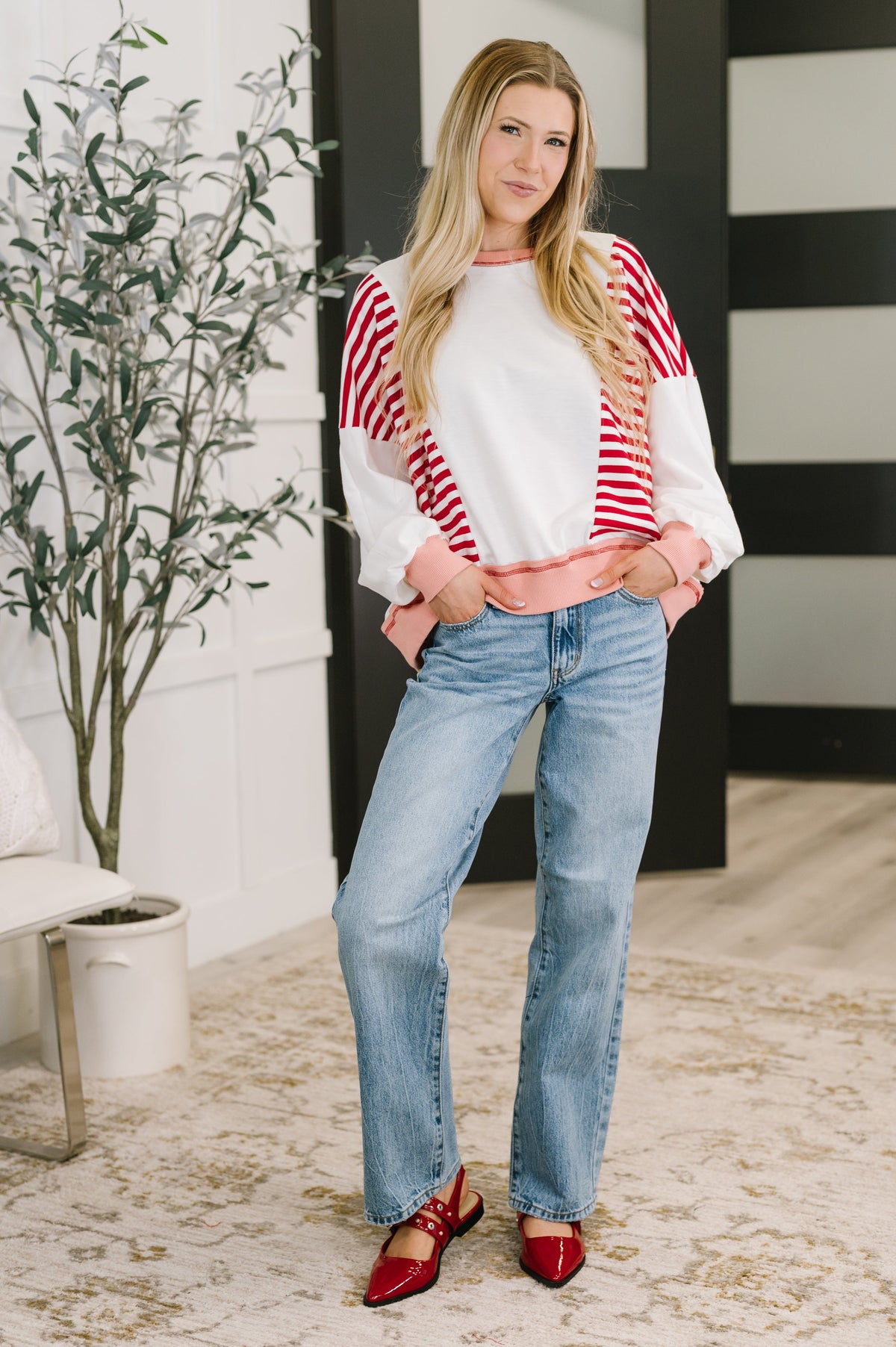 Candy Stripes & Chill Sweatshirt in terry – alternate view 3