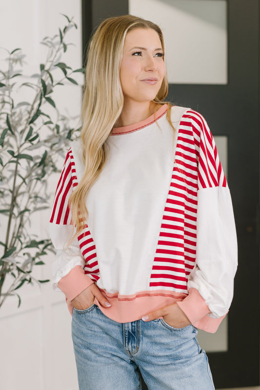 Candy Stripes & Chill Sweatshirt in terry