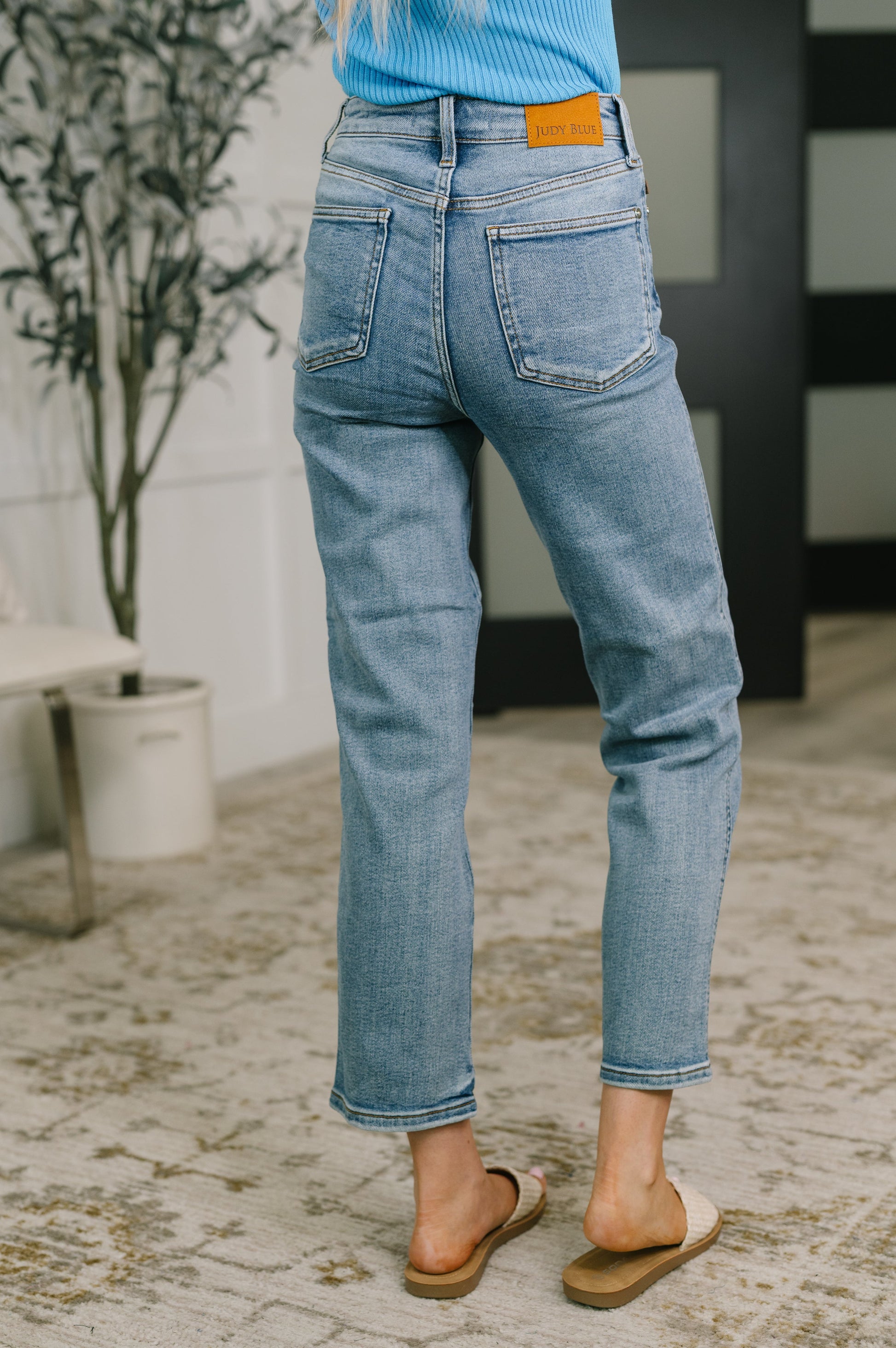 Carla High Waist Ankle Straight Jean in Break Through Blue – alternate view 5