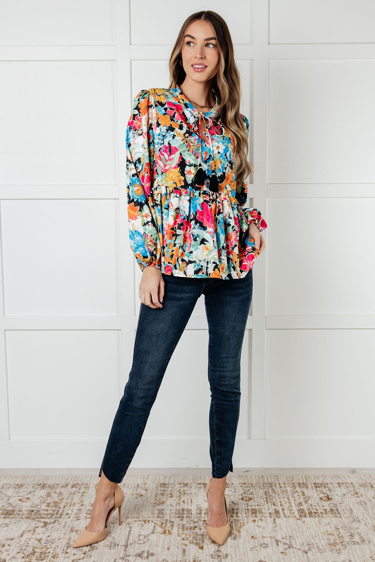 Carry Me Away Floral Peplum Blouse – alternate view 3