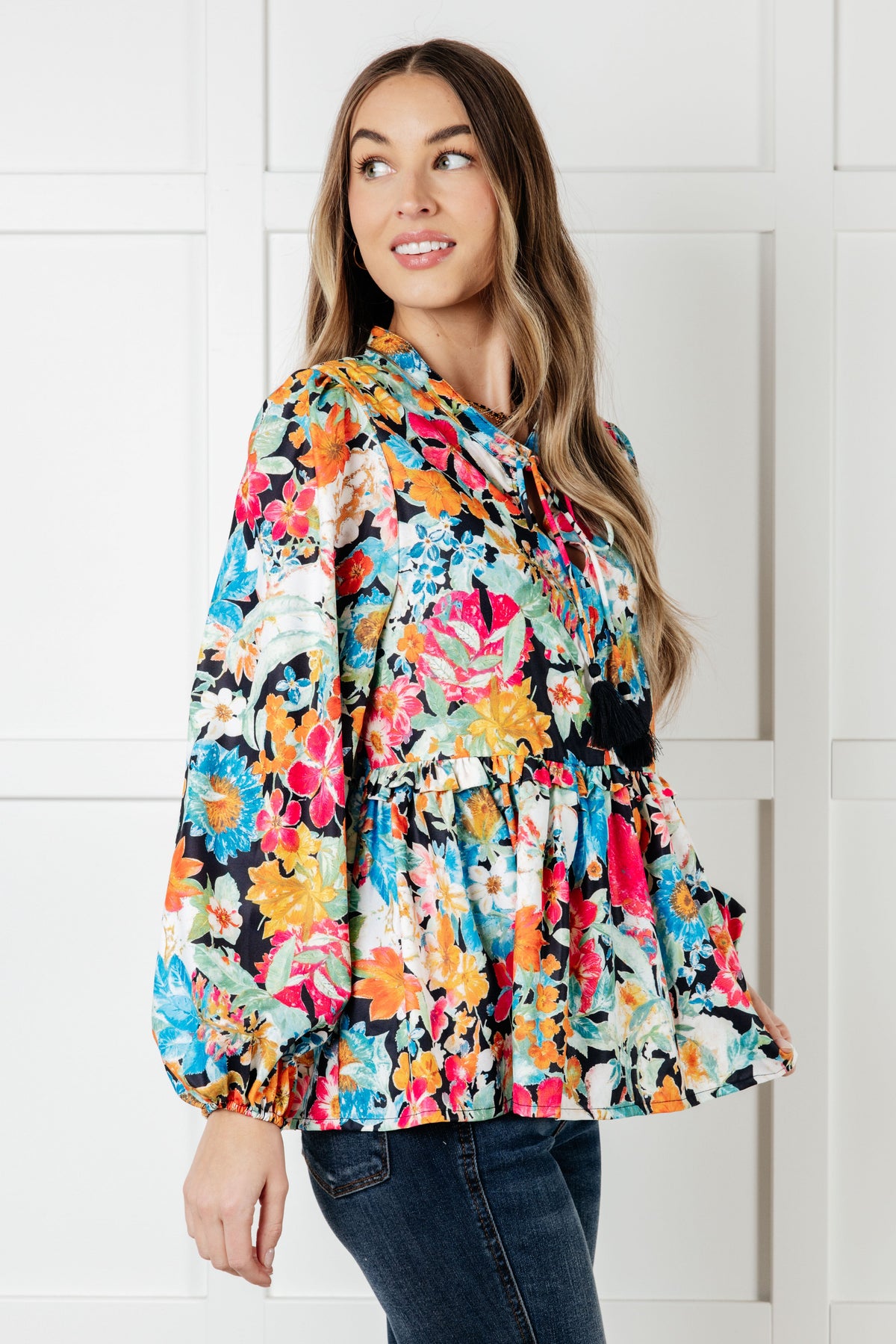 Carry Me Away Floral Peplum Blouse – alternate view 5