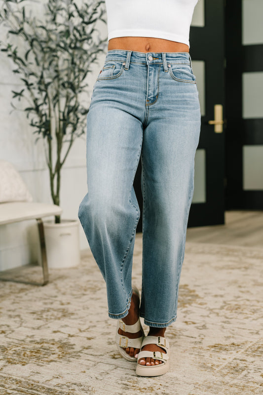 Claudia mid rise wide leg ankle jean by Judy Blue