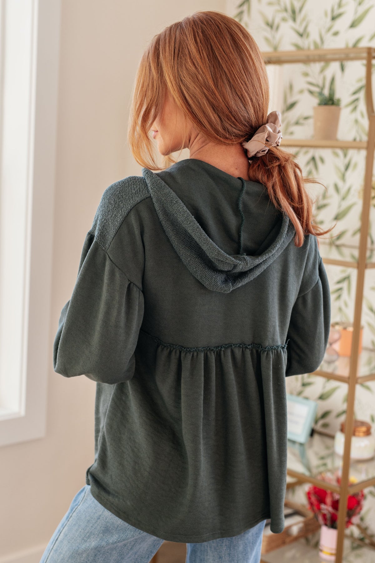 She's Not Wrong Hooded V-Neck Pullover in terry – alternate view 10
