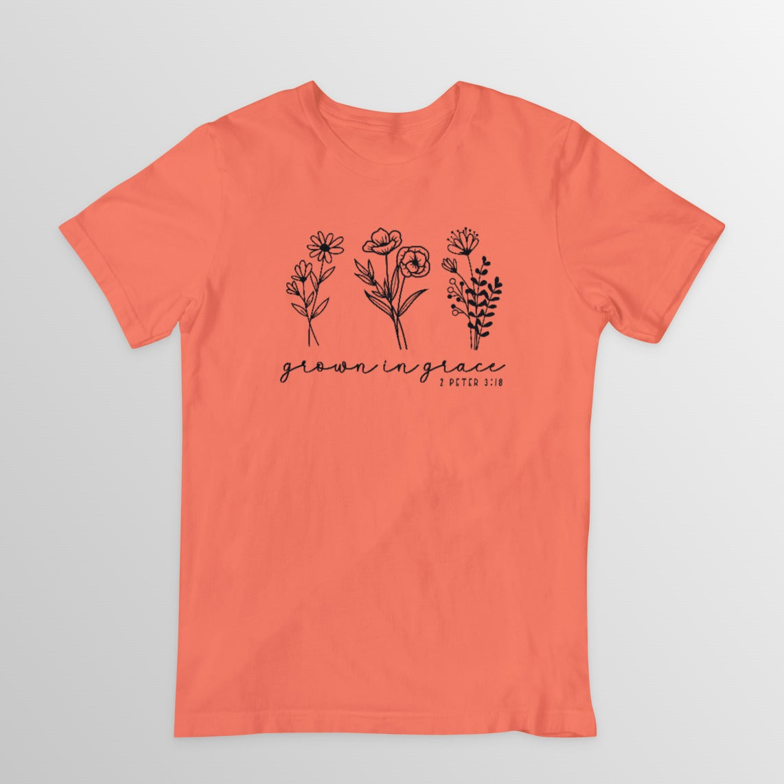 Grown In Grace Graphic Tee T-shirt Tea Shirt Shoppe S Coral