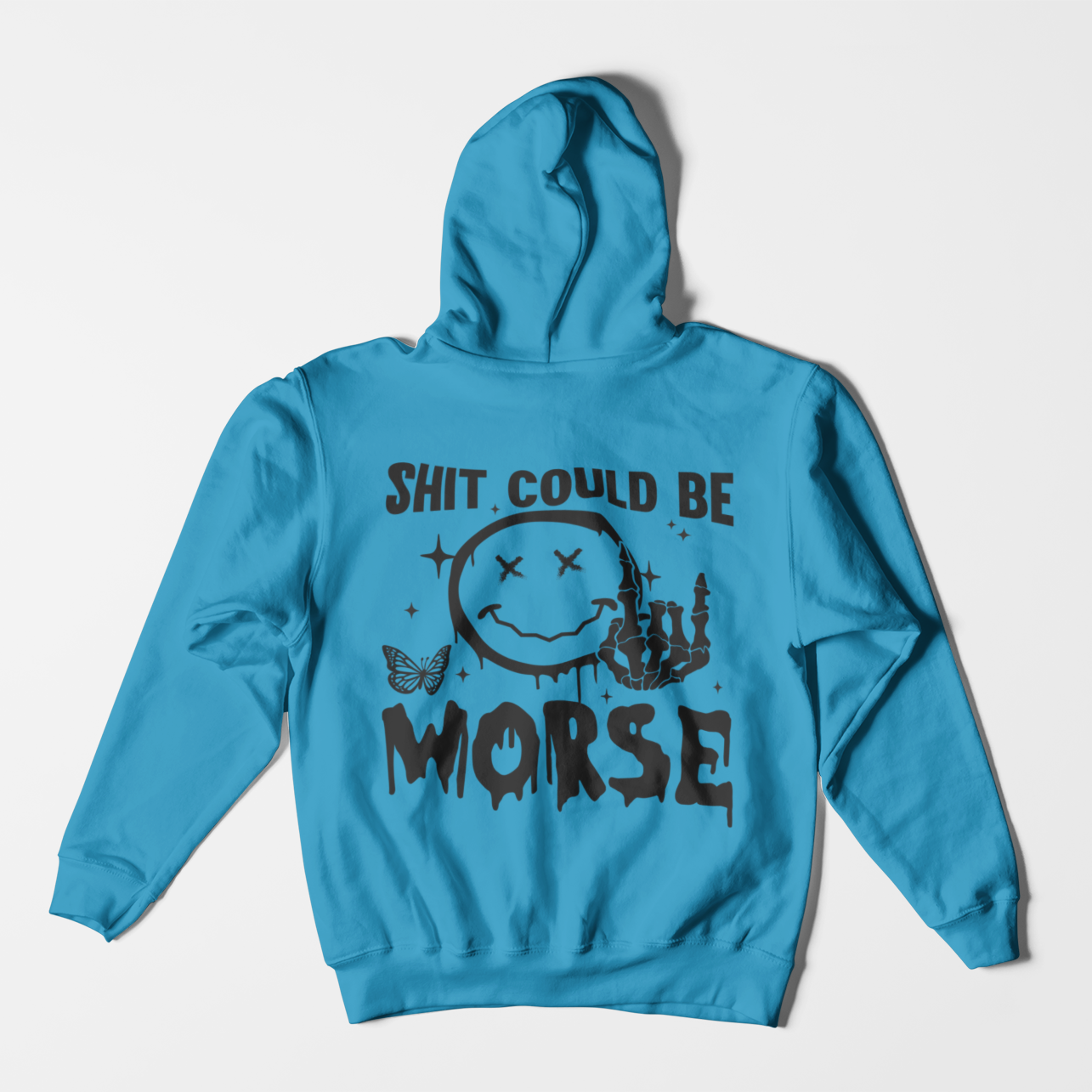 Could Be Worse Graphic Hoodie Sweatshirt Tea Shirt Shoppe XSmall Sapphire