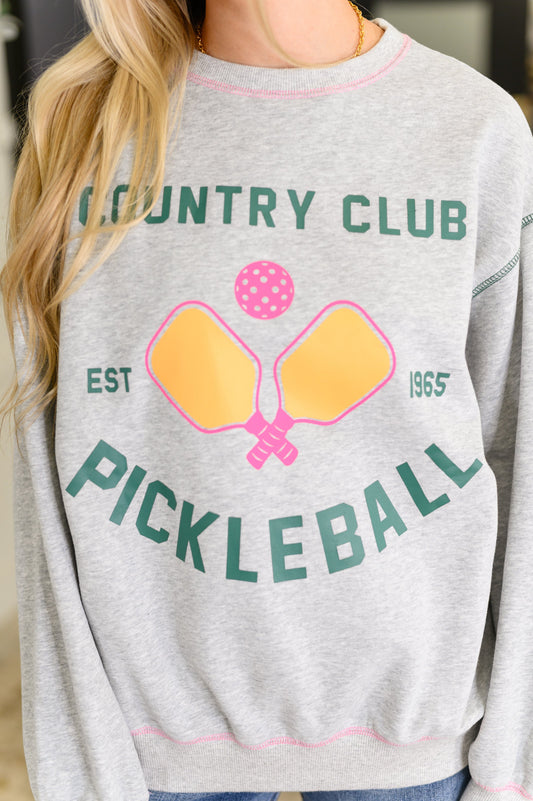 Country Club Pickle Ball Graphic Sweatshirt in fleece – alternate view 2