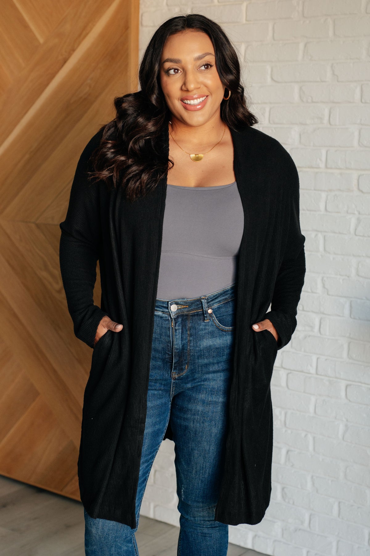Cozy Cool Cardigan in ribbed knit – alternate view 3