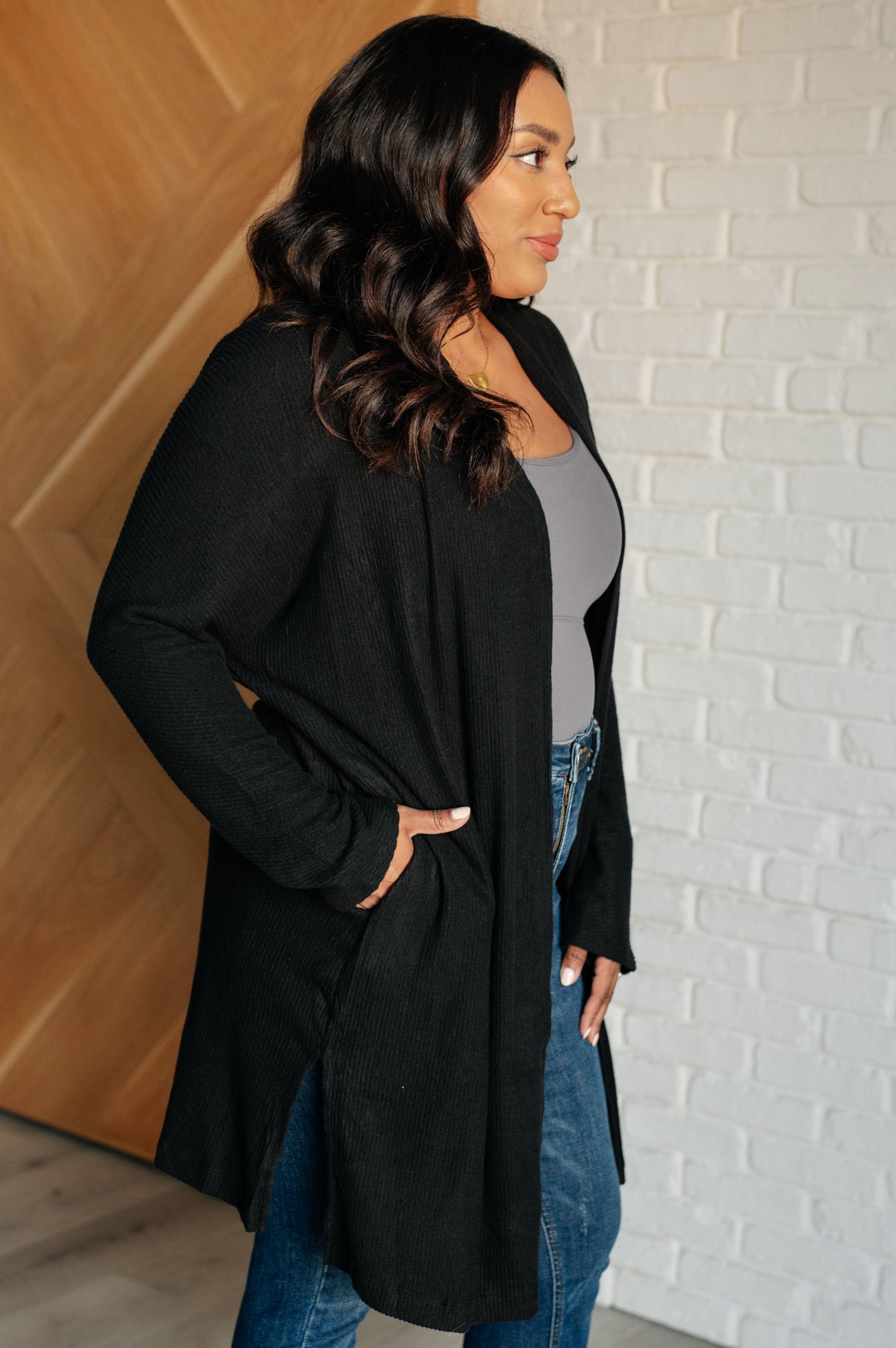 Cozy Cool Cardigan in ribbed knit – alternate view 5