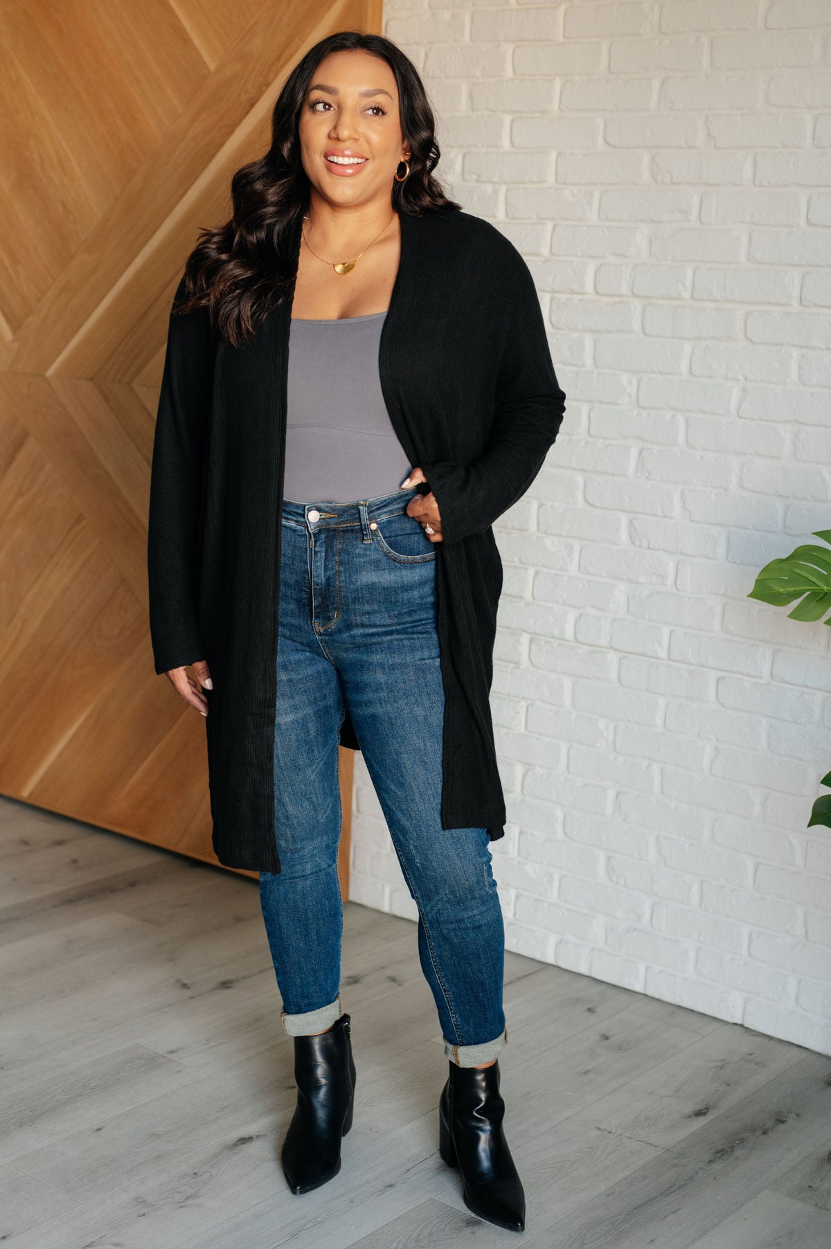 Cozy Cool Cardigan in ribbed knit