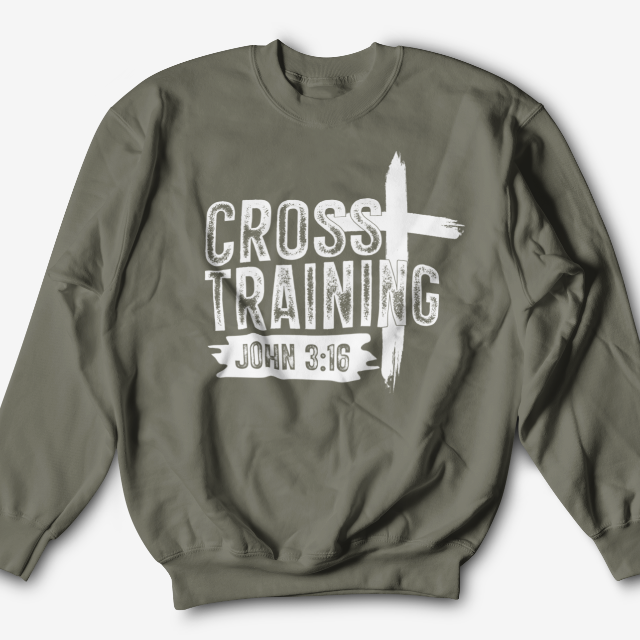 Cross Training Graphic Sweatshirt Graphic Sweatshirt Tea Shirt Shoppe S Military Green