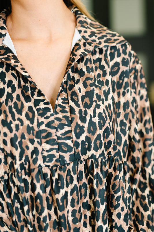 Darlin' If You Don't Mind Babydoll Leopard Print Dress – alternate view 2