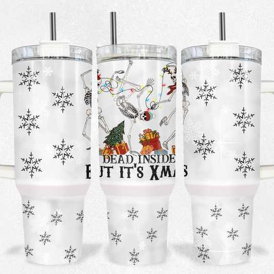 Dead Inside But It's Christmas 40oz Tumbler Tumbler Tea-Shirt Shoppe