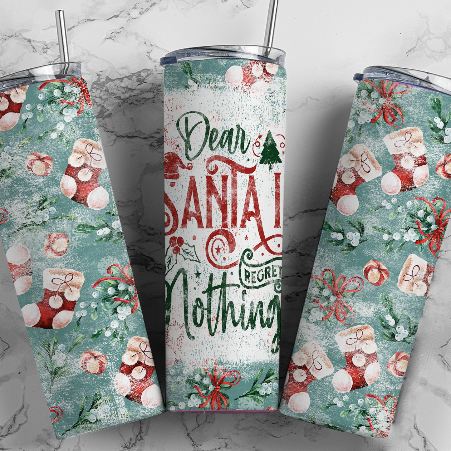 Dear Santa I Regret Nothing Stainless Steel Tumbler Food & Beverage Carriers Tea Shirt Shoppe