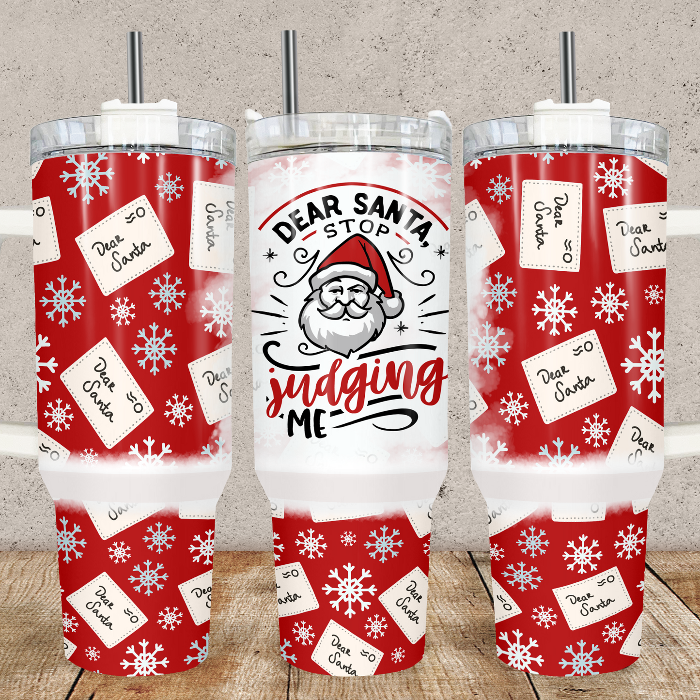 Dear Santa Stop Judging Me Christmas 40oz Tumbler Tumbler Tea-Shirt Shoppe