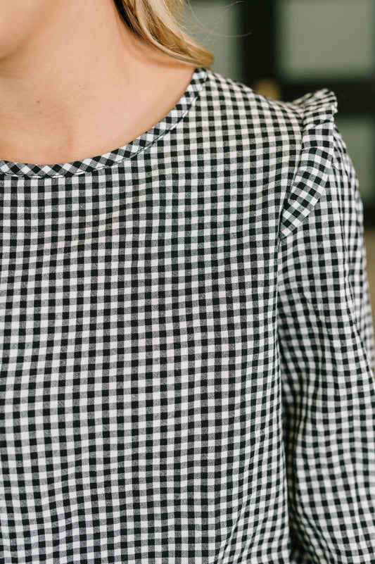 Different Kind of Gal Gingham Long Sleeve Blouse – alternate view 2