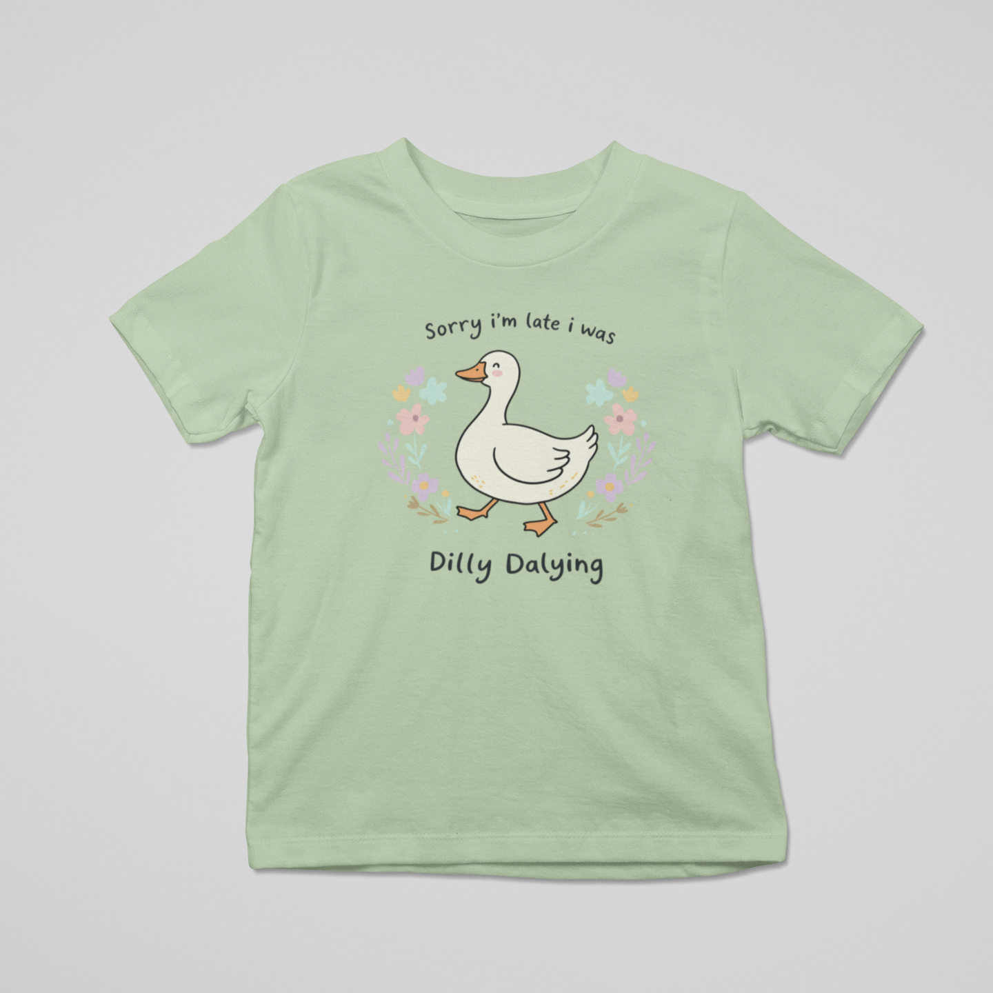 Dilly Dally Goose Graphic Tee Youth Graphic Tee Tea Shirt Shoppe 2T Sage
