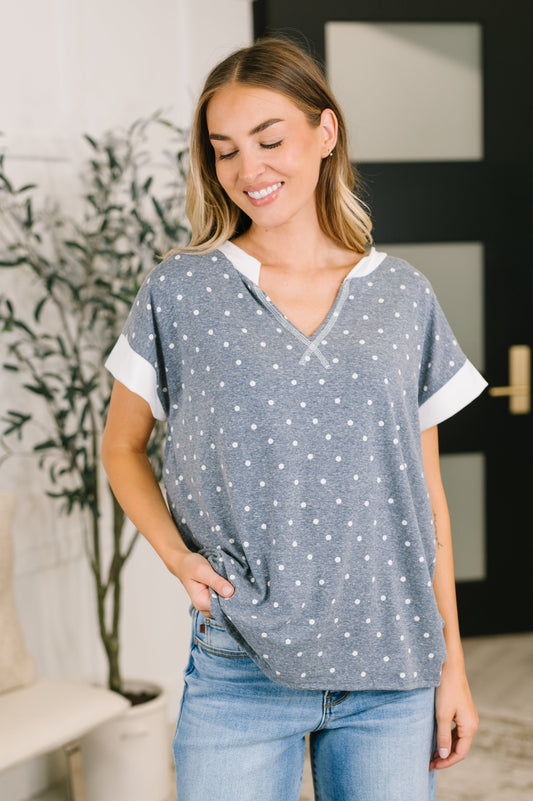 Dot, Dot, Dot V-Neck Casual Top Blouses Ave Shops