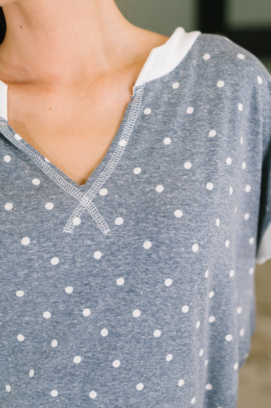 Dot, Dot, Dot V-Neck Casual Top Blouses Ave Shops