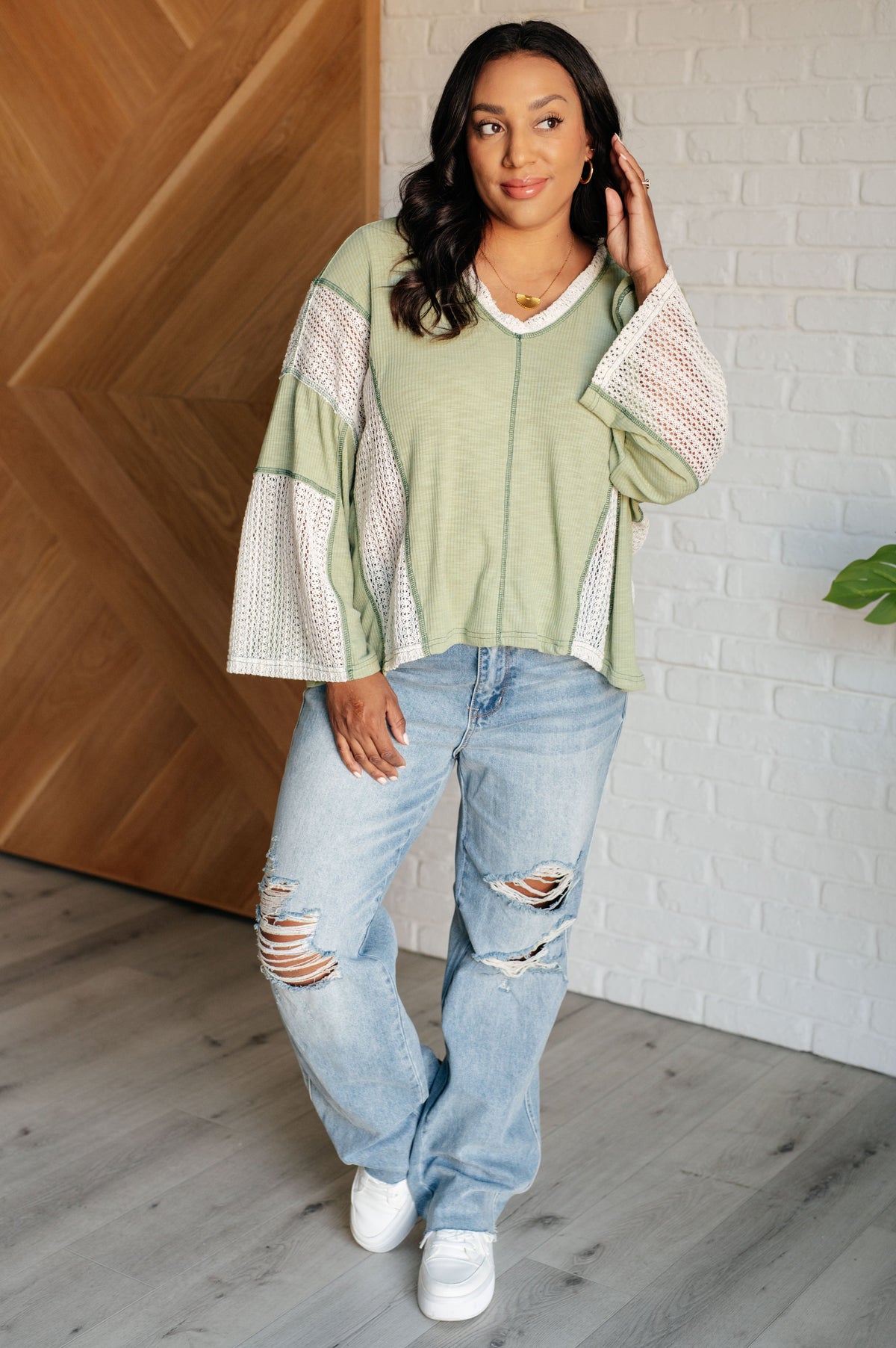 Elemental My Dear Patchwork Top in ribbed knit – alternate view 6