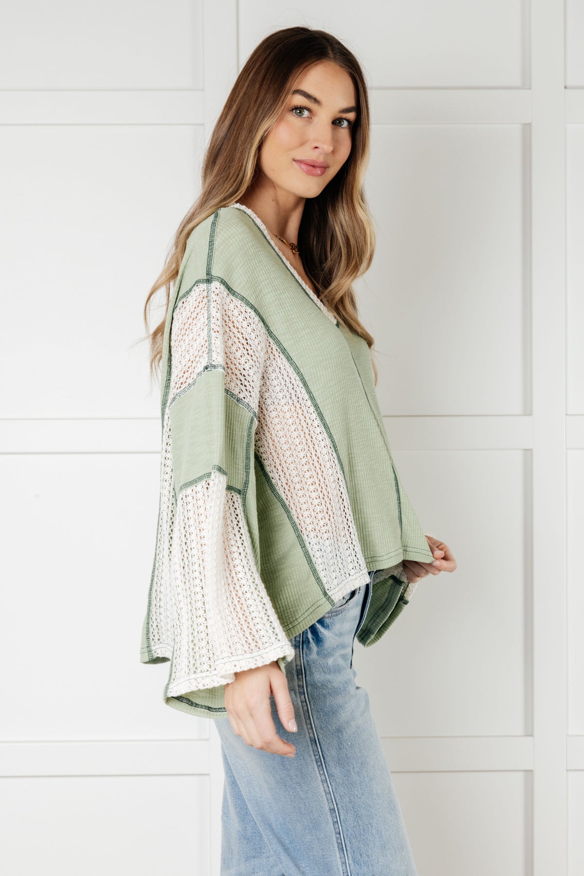 Elemental My Dear Patchwork Top in ribbed knit – alternate view 7