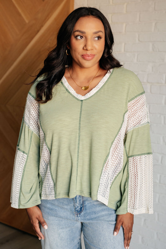 Elemental My Dear Patchwork Top in ribbed knit – alternate view 2