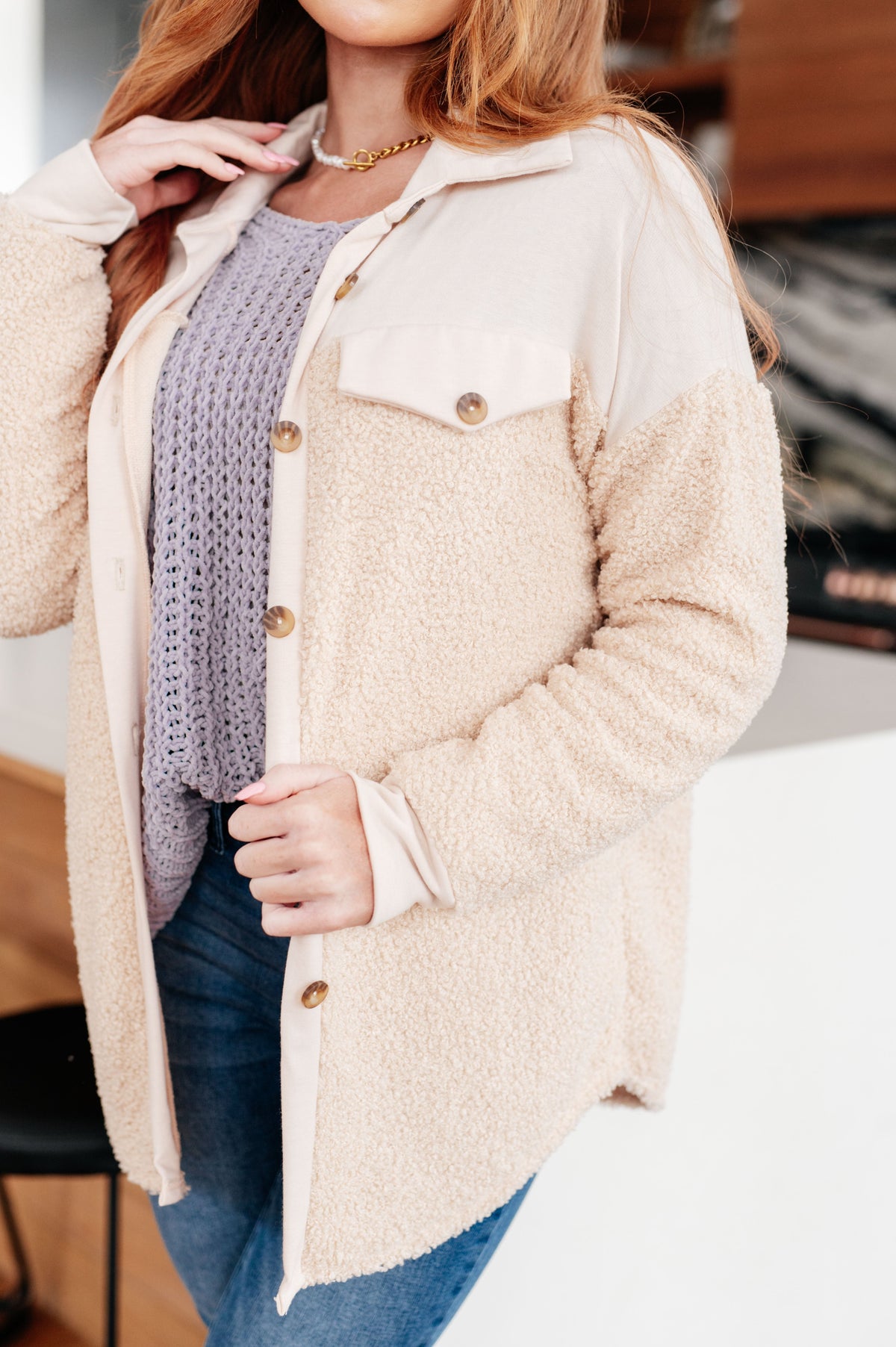 Endless Potential Sherpa Shacket in fleece – alternate view 9