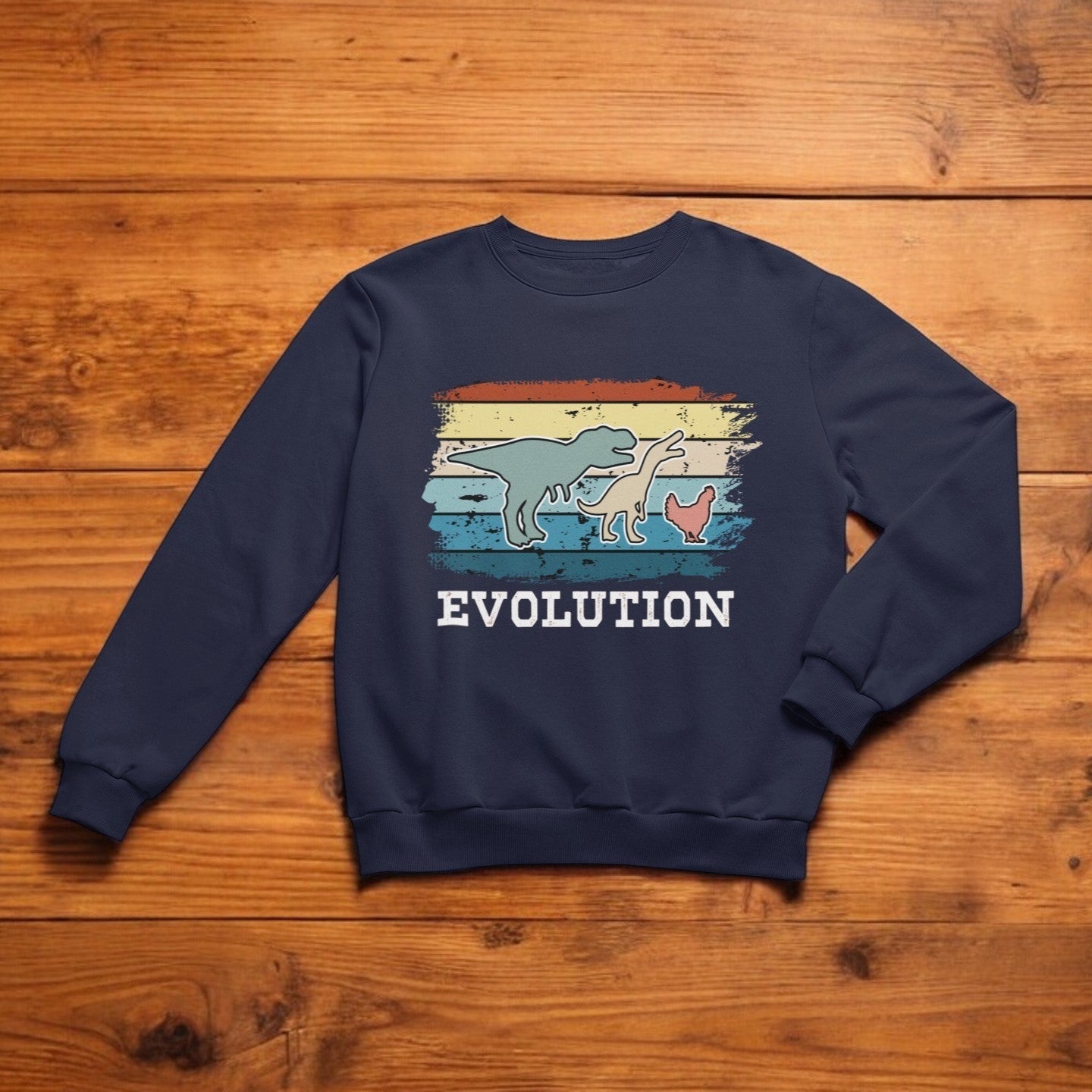 Chicken Evolution Youth & Toddler Graphic Sweatshirt Youth Graphic Sweatshirt Tea Shirt Shoppe 2T Navy