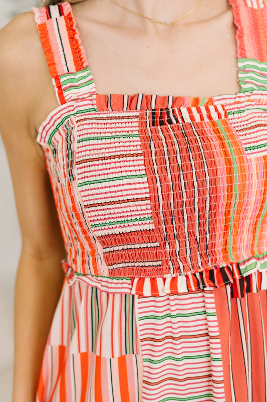 Extra Sentimental wide strap tiered dress in crinkle knit – alternate view 2