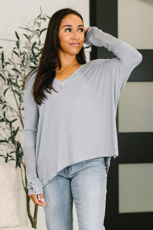 Feel That Something Contrast Sleeve Top in jersey