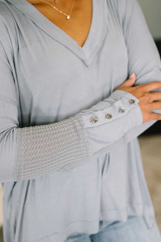 Feel That Something Contrast Sleeve Top in jersey – alternate view 2