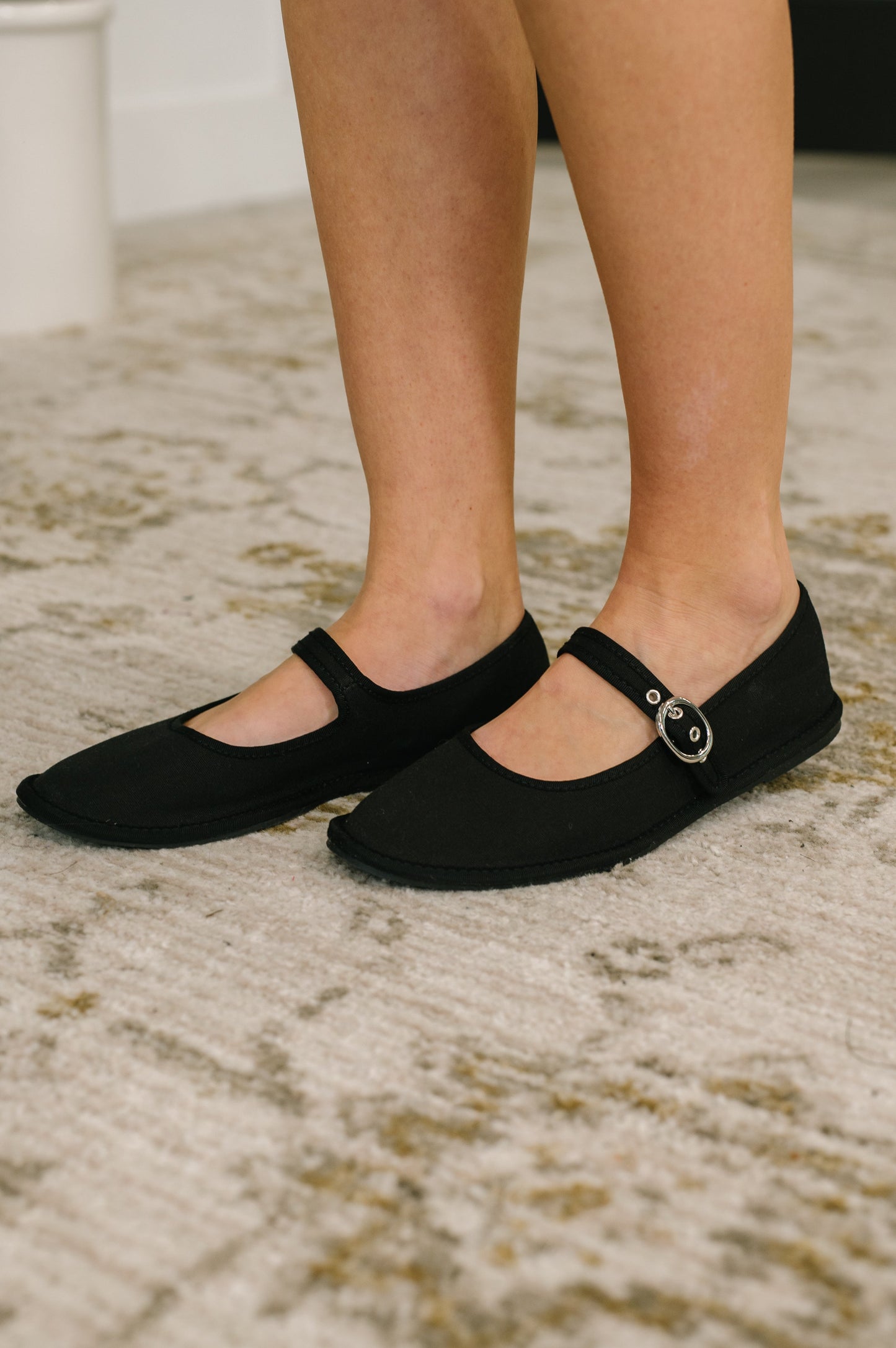 Fleta Buckle Flats in Black