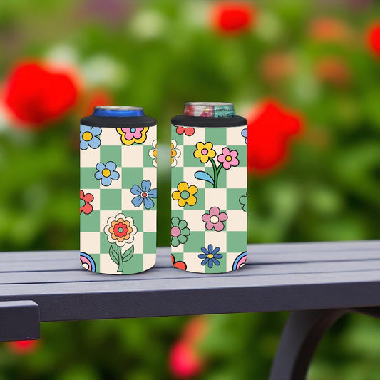 Flower Patch Checkers 4-in-1 Can Cooler Cup New Arrival Tea Shirt Shoppe Wholesale