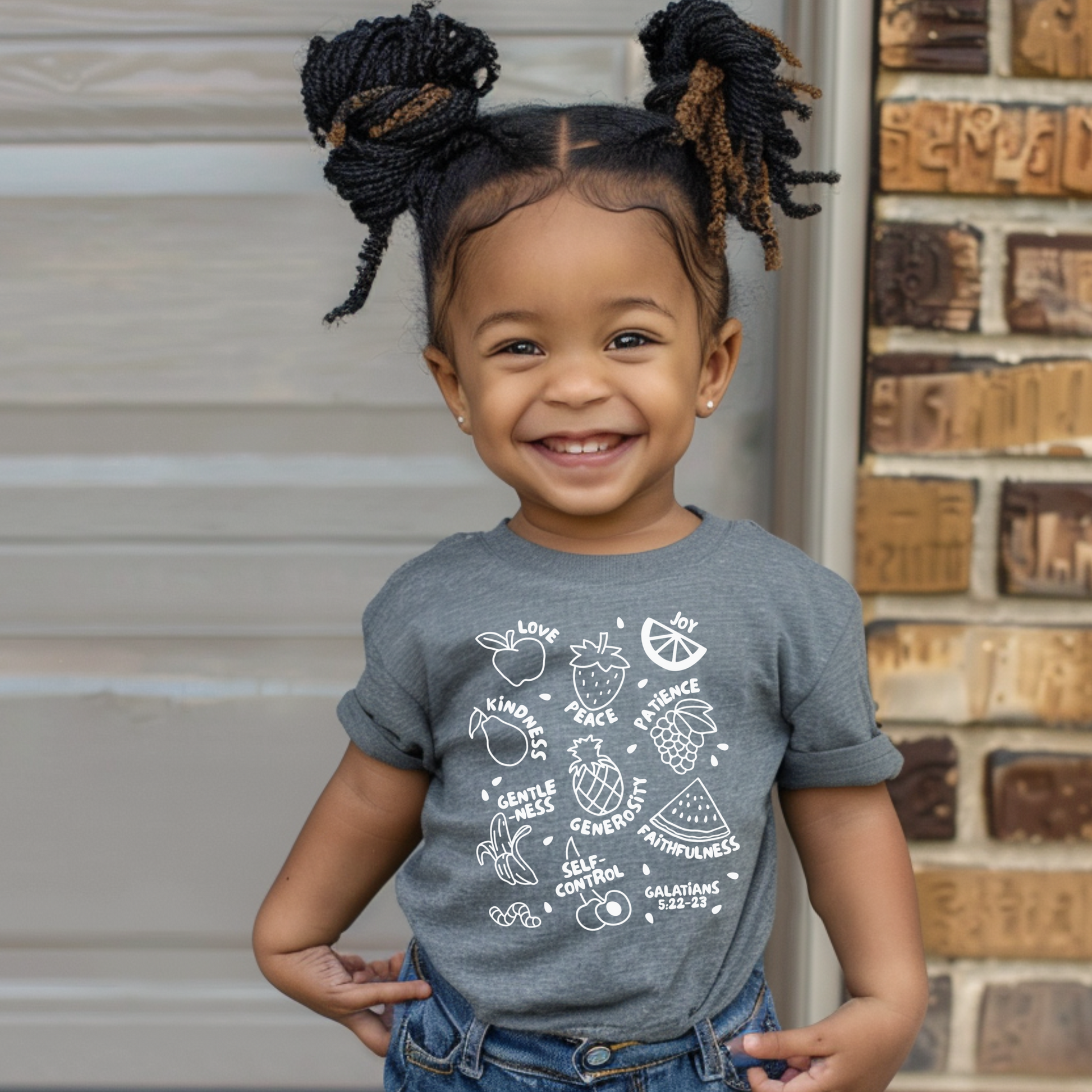 Fruit Of The Spirit Youth & Toddler Graphic Tee Youth Graphic Tee Tea Shirt Shoppe 2T Granite Heather