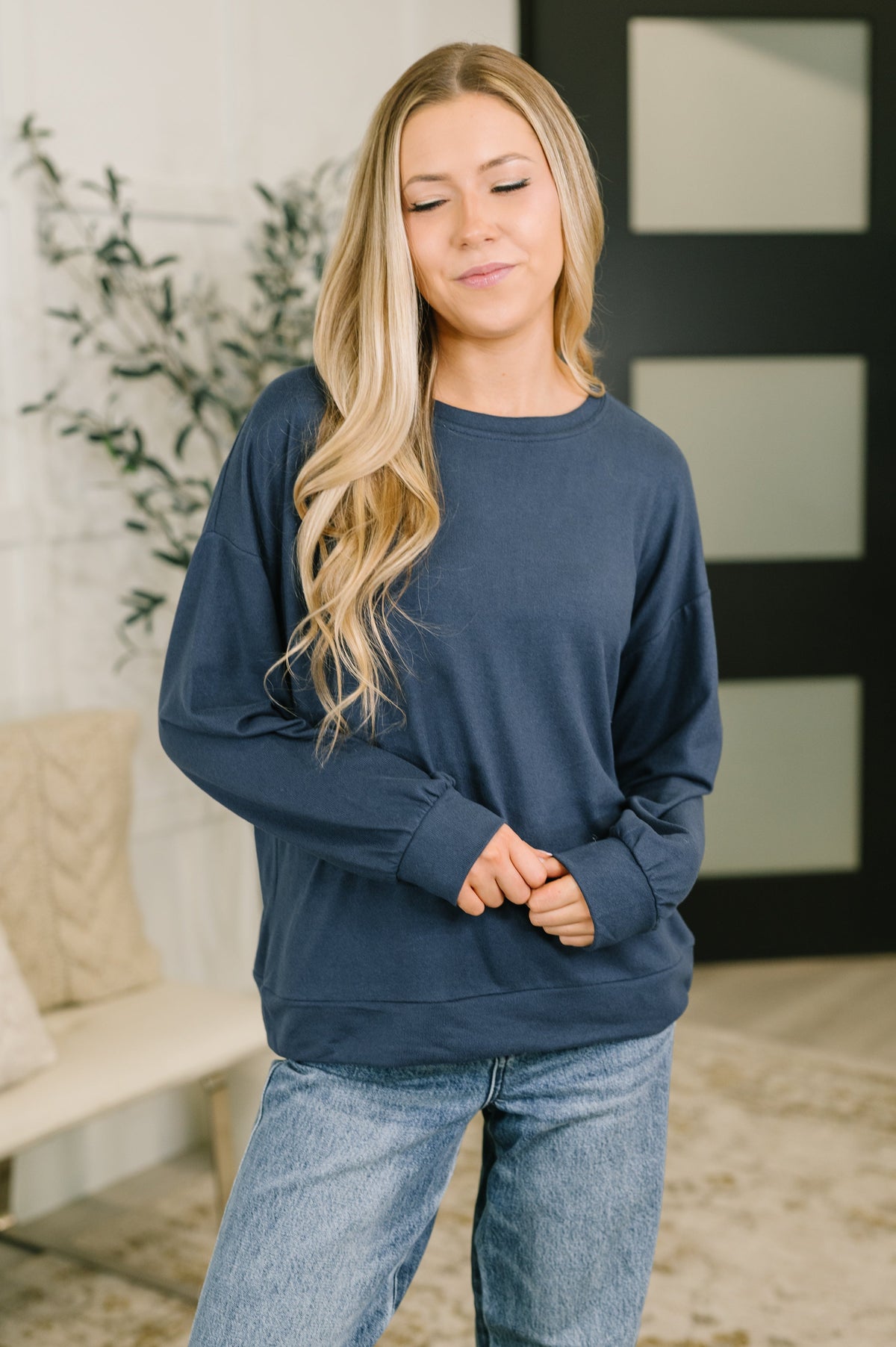 Genuine Interest Long Sleeve Top in jersey