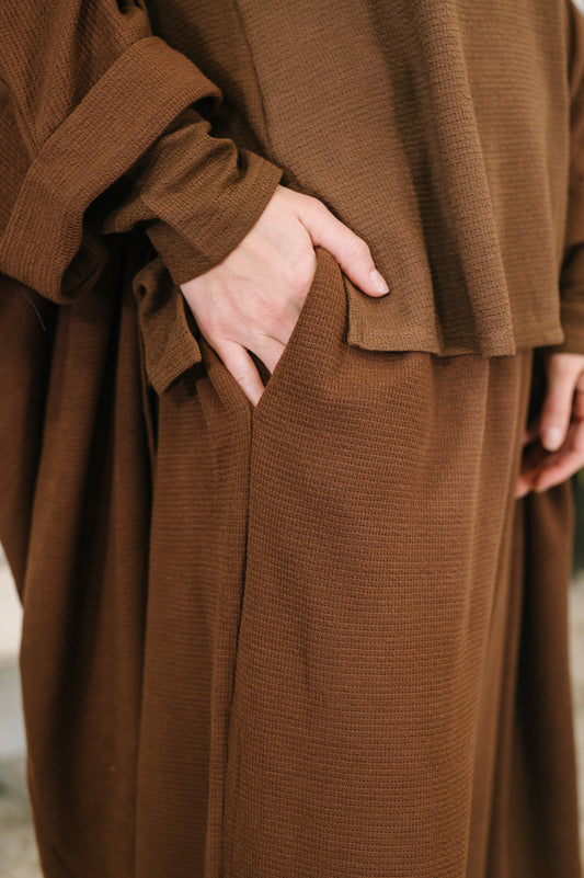Getaway Set in Dark Mocha, waffle knit – alternate view 2
