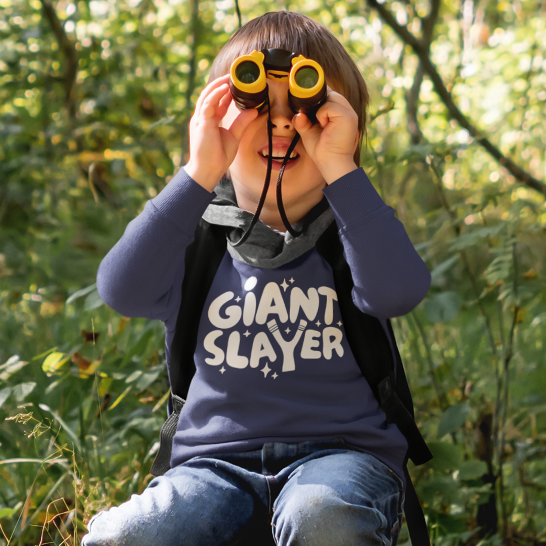 Giant Slayer Youth & Toddler Sweatshirt Youth Graphic Sweatshirt Tea Shirt Shoppe 2T Navy