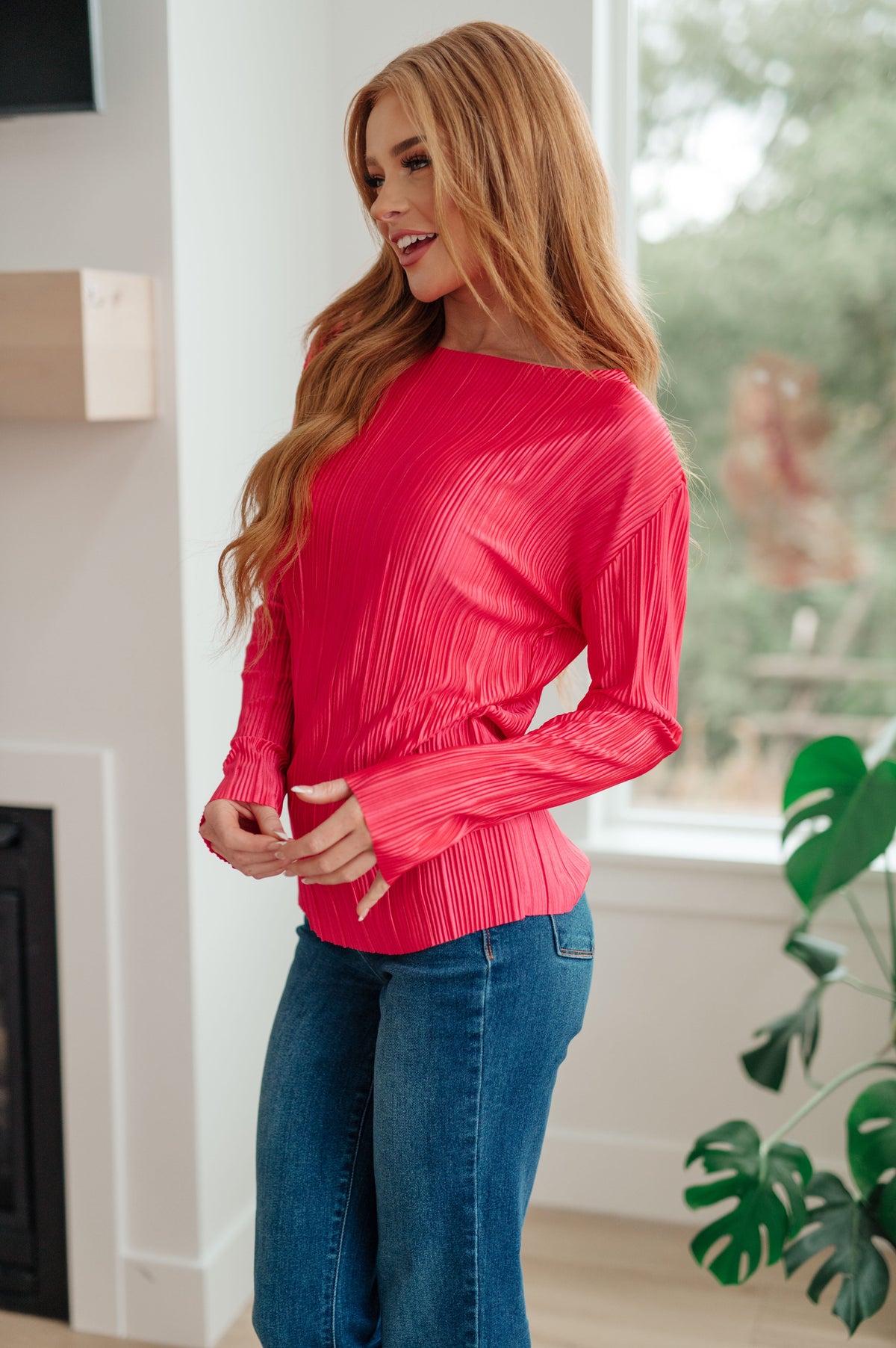Going Out Plisse Top in satin – alternate view 6