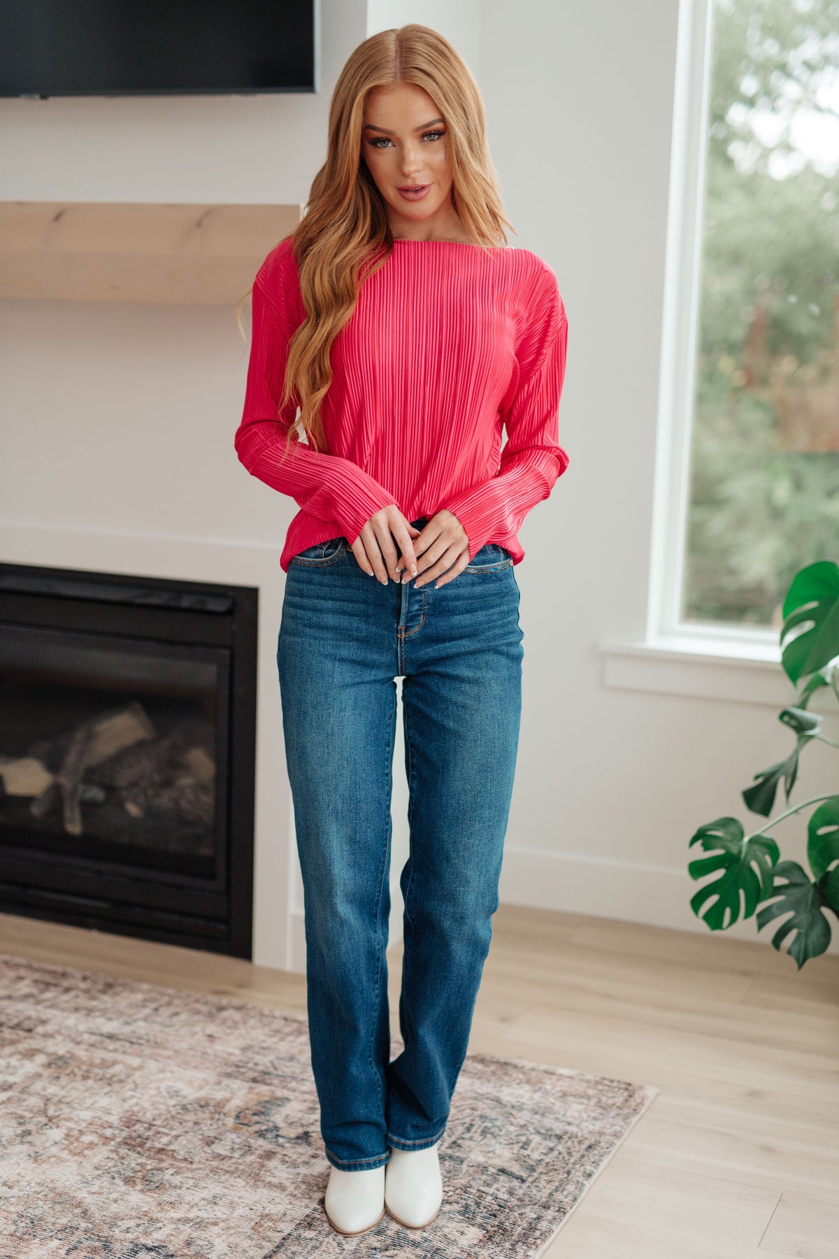 Going Out Plisse Top in satin – alternate view 4