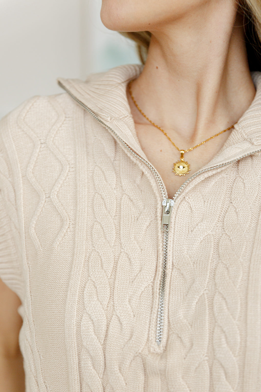 Golf At Four Cable Knit Vest in cable knit – alternate view 8