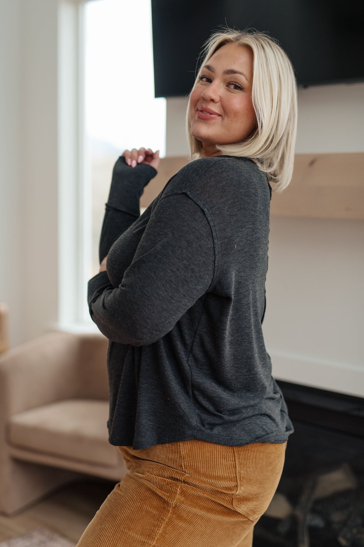 Good Luck Charm Long Sleeve Top in jersey knit – alternate view 6